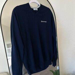 TaylorMade Men's Dark Blue V-Neck Sweater